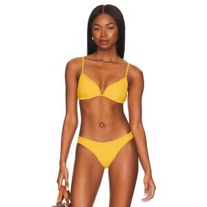 L*Space Helena Underwire Bikini Top Sunshine Gold Size Medium NEW